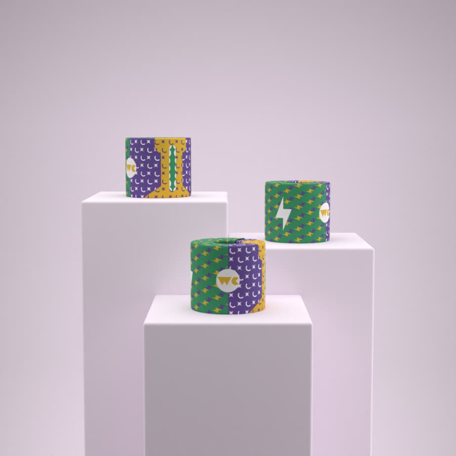 WC 100% Recycled Toilet Paper 3 Green Blue