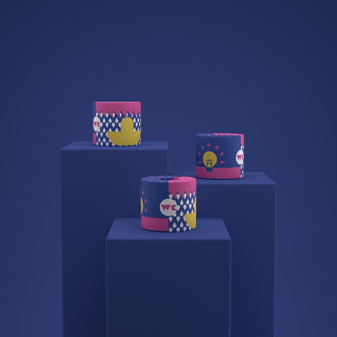 WC 100% Recycled Toilet Paper Blue